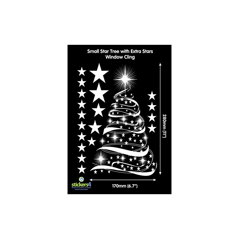 Star Tree with Stars Window Cling Stickers - Seasonal Christmas