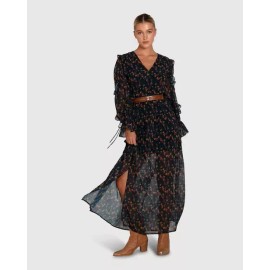 Belle & Bloom Come As You Are Floral Maxi Dress - Navy - S