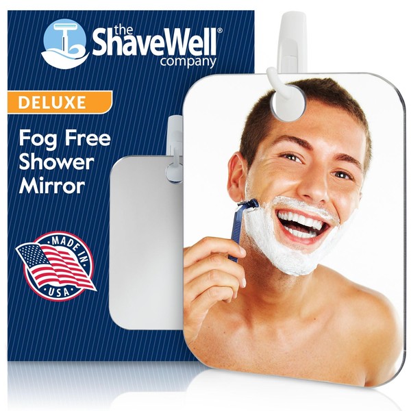 Shave Well Deluxe Anti-Fog Shaving Mirror | Fogless Hanging Bathroom