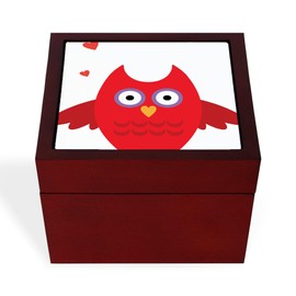 CafePress Owl in Love Memory Keepsake Jewelry Box, 5"x5"x3.75"