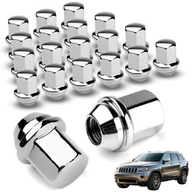 SIJUN m14x1.5 Lug Nuts Set for Ram 1500/Grand Cherokee/Jeep Wrangler/Dodge Charger/Chevy Camaro/Impala/Corvette,Wheel Lug Nuts, m14x1.5 Chrome Truck Nuts,611-330 611-331 7/8" Hex 20PCS