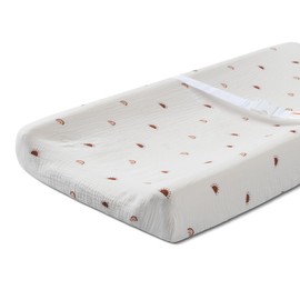 Meracorallo Muslin Changing Pad Cover, 100% Cotton Soft and Comfortable Changing Table Cover for Baby Boys and Girls, Sun Rainbow