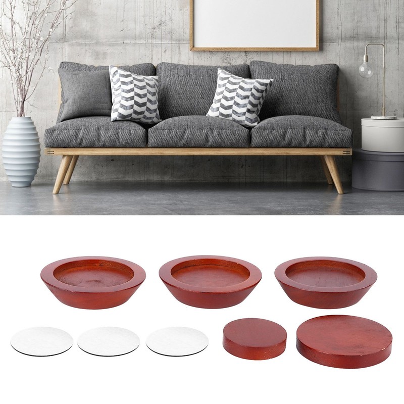 5PCS/Set Non Slip Furniture Leg Mat Wood Risers Lifts Height