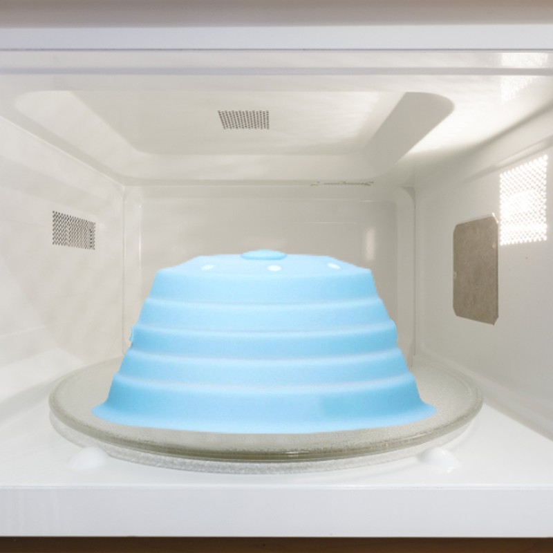 Microwave Splatter Cover Collapsible Microwave Plate Silicone Cover Absorbable Microwave