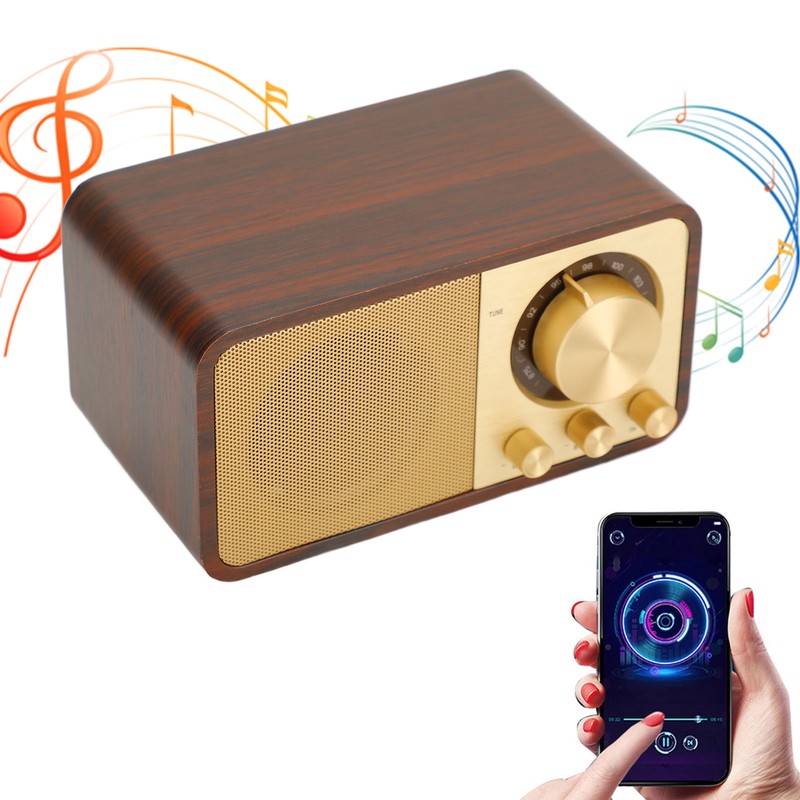 Retro Wood Bluetooth Speaker Clear Sound Quality Mini Portable Wireless