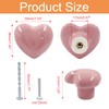Unlorspy 2 Pieces Ceramic Drawer Knobs, Heart Shape Dresser Knobs,