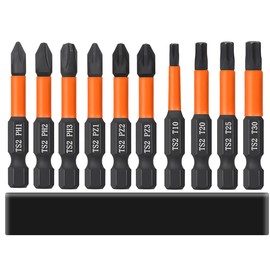 Saipor PoziDriv Torx Screwdriver Bits Set, Magnetic 1/4 Inch Hex Shank Screwdriver Bit Set, Phillips Pozi Torx Bit, S2 Steel Impact Wrench Drill Bit Set, 50 mm Length