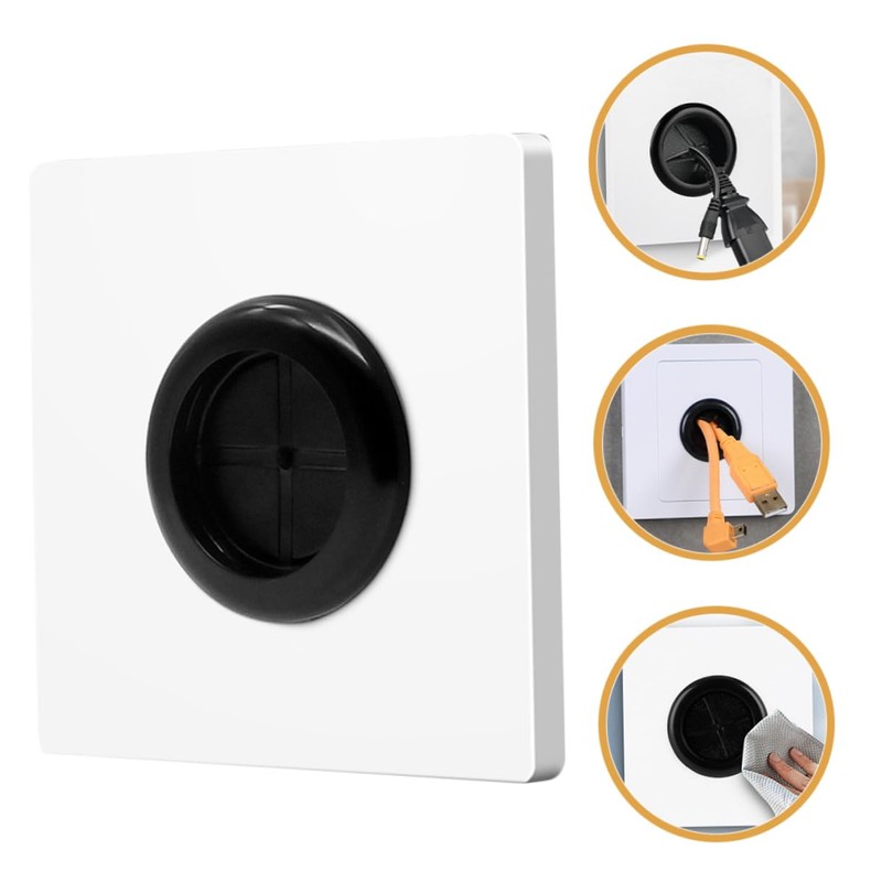 jojofuny 10pcs Cable Pass Through Wall Plate with Pad Wall