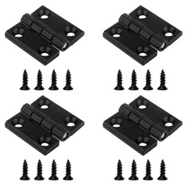 DesertBoy 4Pcs Butt Hinges, 40mm x 40mm, Timber Door Hinge, Black Door Hinges, Hinges for Wood, Folding Butt Hinges, Butt Hinges for Internal External Doors, with Screws, for Cabinet, Drawer, Window