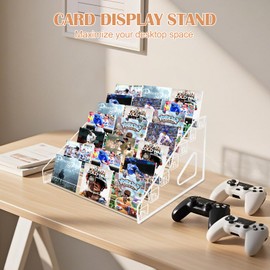 Card Display Stand, 7 Tier 12" Sticker Display, Clear Display Stand Holds Business Brochure Postcard Greeting for Office Home Desk Vendor Events Booth,Trading Cards Baseball Sports Cards Display
