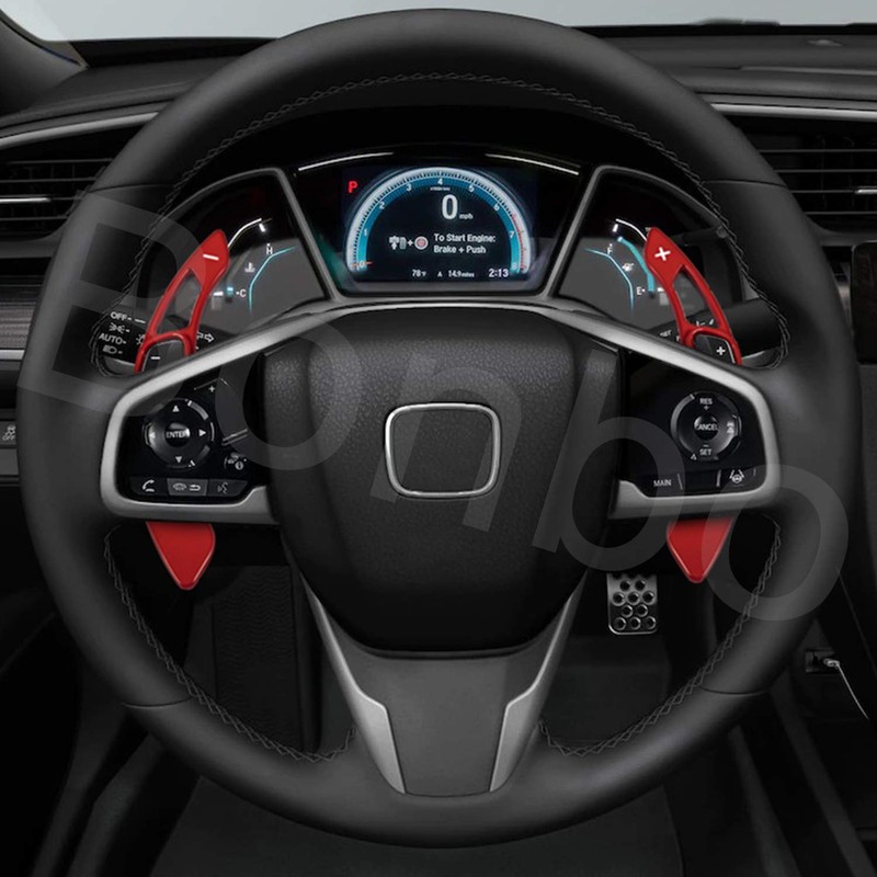 Red Sports Aluminum Steering Wheel Paddle Shifter Extension Cover trim