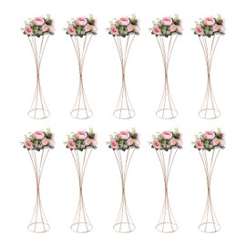 10 Pcs Gold Trumpet Vases 31.5in Stackable Metal Flower Stand DIY Flower Arrangement Decor for Wedding Party Dinner Centerpiece Decoration