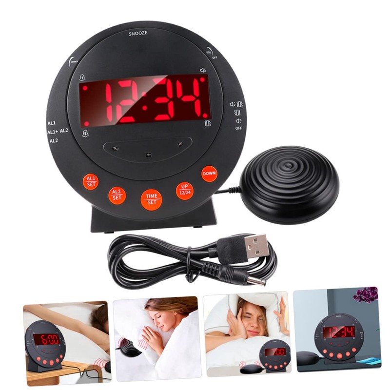 CORHAD Loud Alarm Clock with Bed Shaker for Deaf-mutes Sleep