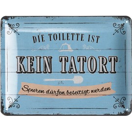LANOLU Retro Tin Sign – Toilet is not a Tatort, Funny Toilet Sign Vintage Decorative Guest Toilet Sign, Bathroom Pictures, Bathroom Door Signs, Toilet Signs 15 x 20 cm