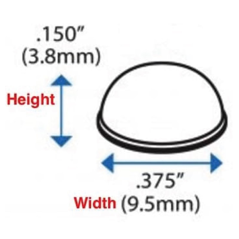 Clear Soft Close Drawer Cabinet Door Bumpers - 9.5mm x