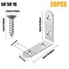 NAHUAA Pack of 20 Stainless Steel Angle Brackets 50 x