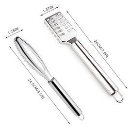 Zasjon Fish Scaler Stainless Steel, Pack of 2 Fish Peeler Fish Scale Remover Fish Scale Scraper for Faster and Easier Fish Scales Skin Removal Peeling