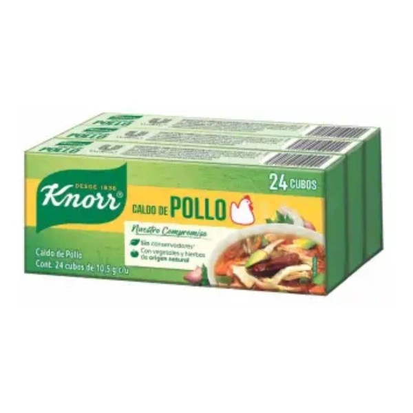 Knorr Caldo De Pollo Knorr 3 Pzas Con 24 Cubos C/u