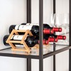 Navaris Bamboo Wine Rack - Foldable Free Standing Wine Rack
