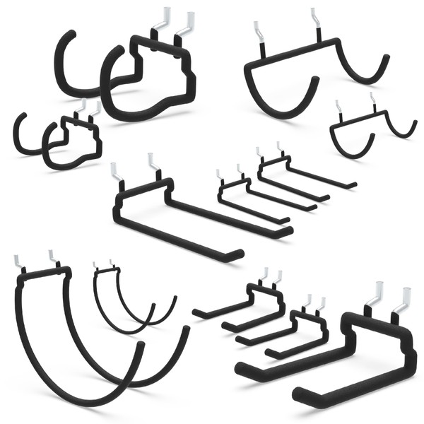 BFPeaky Heavy Duty Pegboard Hooks 12PC - Black Peg Board