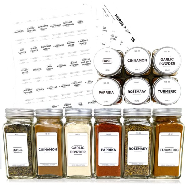 A&M Natural Living 240 x Spice Jar Labels, Herb &