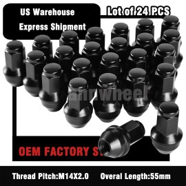 Unbranded 24PC FORD OEM FACTORY BLACK 14X2 LUG NUTS FITS 03-14 F150 EXPEDITION NAVIGATOR