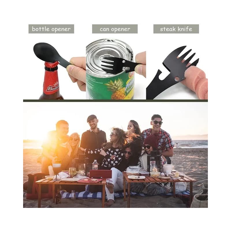 Utility Camping Spork Functional Spork Stainless Steel Spork Outdoor Spoon