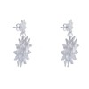 LES POULETTES BIJOUX - Silver Metal Earrings Two Hoops Sun,