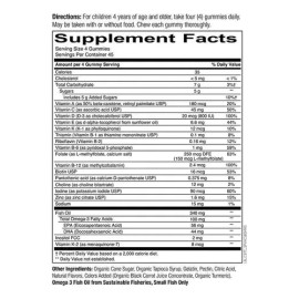 Smarty Pants Multivitamínico Niños Con Omega3 D3 180 Gomitas Sabor Naranja, Limón Y Fresa