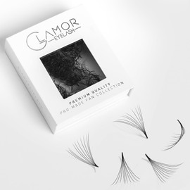 GLAMOREYELASH 500 Promade Fans Loose Paper Box, Natural Eyelash Extension Handmade Lashes Extension Mink Lashes 5-10D, 0.05/0.07mm, C D Curl, 8-16mm Length for Fluffy Eyelash Cluster