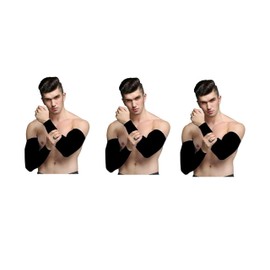 Phirsein Pack of 3 Black UV Protection Cooling Sports Arm Sleeves Compression Sun Sleeves for Men & Women