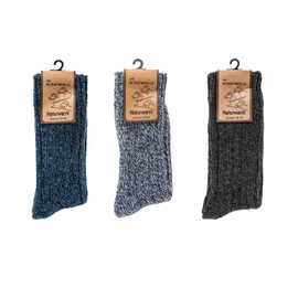 Leo Design 3 Pack Men socks, Natural Premium Norwegian Merino Wool, Blend of Lambs wool and cotton Socks, Heavy wool, Pre-Washed, Thick soft & Warm sock, Thermal socks for cold winter. (Mix 2, 5-8)