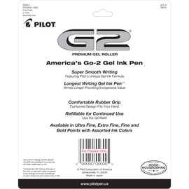 Pilot, G2 Premium Gel Roller Pens, Fine Point 0.7 mm, Assorted Colors, Pack of 8