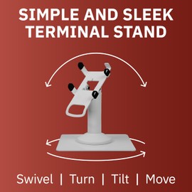 Castles VEGA3000 PIN Pad Freestanding Swivel and Tilt Terminal Stand (White)