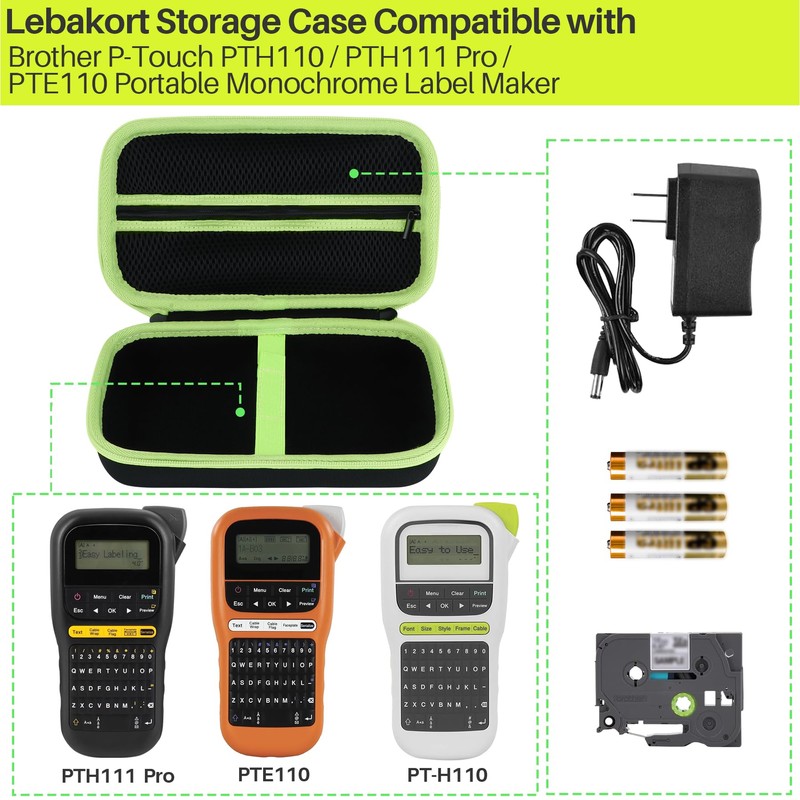 Lebakort Hard Carry Case Compatible with Brother P-Touch PTH110 Label