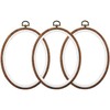 Celley Embroidery Hoops, Oval Imitated Wood Design, 3 Pcs