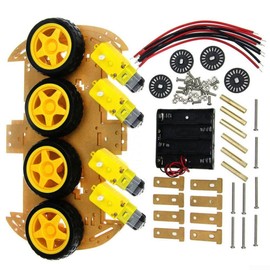 4WD Robot Smart Car Chassis Kits Car with Speed Encoder for Arduino - Four Tyres, Omni-Wheel, Perfect for DIY Robotics