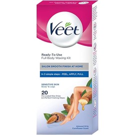 Veet Full Body Waxing Kit - Sensitive Skin (Pack of 20 Wax Strips)