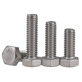 Newport Fasteners M16 x 55mm Hex Cap Screw 18-8 Stainless Steel (Quantity: 25 pcs) M16-2.0 x 55mm Hex Bolt/Coarse Thread/Fully Threaded/DIN 933