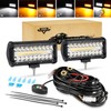 Auxbeam 7 Inch LED Light Bar, 300W 6 Modes Amber