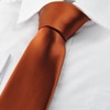 KissTies Mens 100% Silk Rust Tie Solid Satin Wedding Necktie