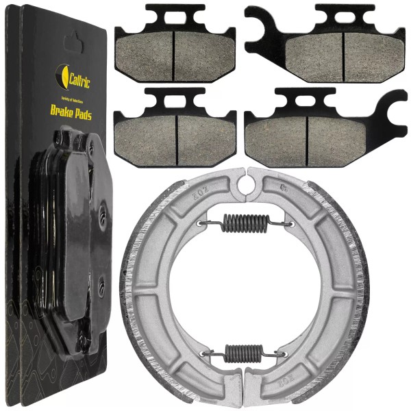 Caltric Front Brake Pads Rear Brake Shoes for Suzuki LT-F400F