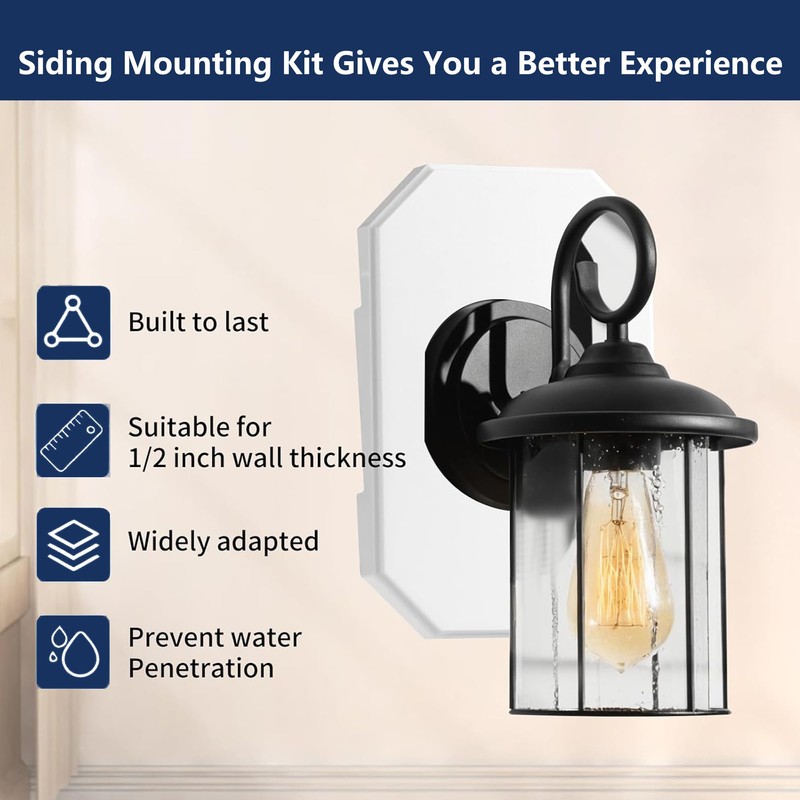 Vinyl Siding Mounting Block with Built-in Electrical Box, Universal Siding