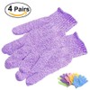 Ultnice 4 Pairs Exfoliating Body Scrub Gloves