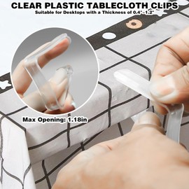 24Pcs Table Cloth Holder Clips, Plastic Tablecloth Clips for Outdoor Picnic Tables, Clear Picnic Table Clips for Tablecloth, Table Skirt Clip Table Cover Clips to Hold Down Tablecloth for Party Events