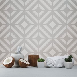 Tile Stencil for Painting Floors Walls 12x12,Geometric Square Stencils for Wall Painting,Reusable Template Stencils Floor Drawing Set of 2,Home Farmhouse Wall Art Furniture Decoration