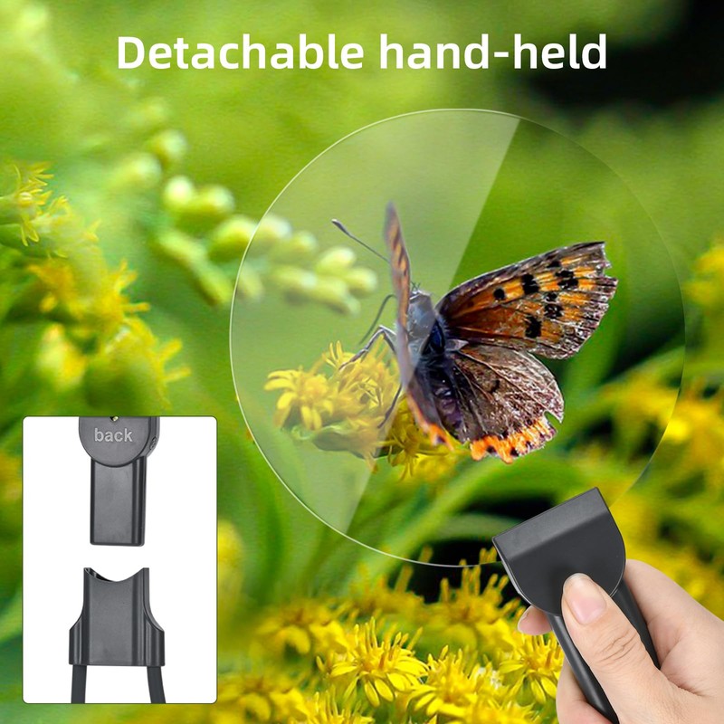 Cicano Hands-Free Magnifying Glass with Light, 6.3 Inch 5X Rechargeable