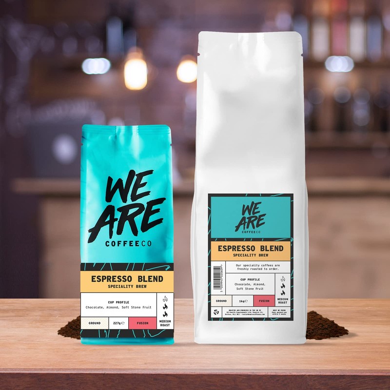 Coffee Ground, 227g Bag Espresso Blend Ground Coffee, 100% Arabica