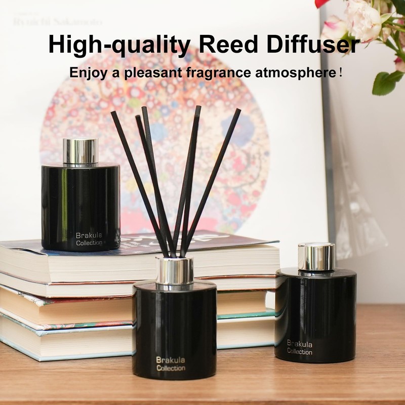 Brakula Reed Diffuser for Home, Elegant Fresh Apricot Flower Scented