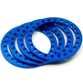RCLIONS 4pcs Aluminum Replacement Wheel Rim Beadlock Ring for 1:10 RC Crawler Car 2.2" RC Wheels/Rims (Blue)